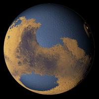 Il pianeta Marte come si presentava quando c'era l'acqua, più di 3 miliardi di anni fa