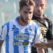 Il centrocampista biancazzurro Luca Palmiero, 24 anni