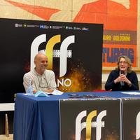 Il regista MIlani e Carla Tiboni alla presentazione del Flaiano Film Festival