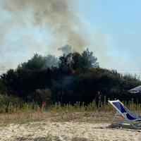 Lido Riccio, incendio a pochi metri dalla spiaggia