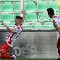 L'esultanza di Birligea dopo il gol a Palermo (da Teramo calcio)