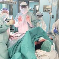 Un’immagine del parto di Daria Gentile all’ospedale Santissima Annunziata di Chieti
