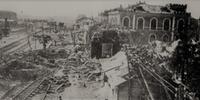 La stazione di Treviso devastata dai bombardamenti del 7 aprile 1944