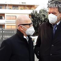 Il dg della Asl Vincenzo Ciamponi con il presidente della giunta regionale Marco Marsilio anche lui ascoltato ieri in Procura come testimone