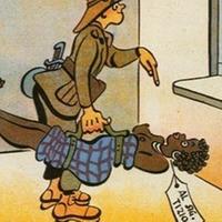 Soldato spedisce una moglie-schiava (vignetta satirica del pittore Enrico De Seta, settimanale Il Balilla)