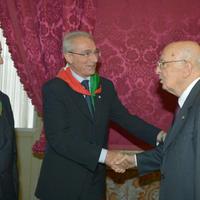 Antonio Rullo con Nicola Mattoscio e Giorgio Napolitano nel 2013