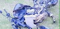 La moto distrutta dopo l'incidente di sabato