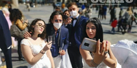 Gli operatori del wedding durante una delle ultime proteste a Pescara