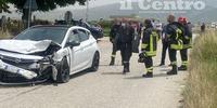 L'Opel Corsa coinvolta nell'incidente (foto Antonio Oddi)