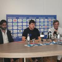 Luca Matteassi, ds del Pescara, il presidente Daniele Sebastiani e l'allenatore Gaetano Auteri (foto Giampiero Lattanzio)
