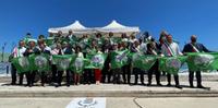 Alcuni sindaci delle città premiate ricevono la bandiera verde 2021 (foto Luciano Adriani)