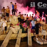 La festa azzurra a Pescara dopo la vittoria dell'Italia (foto di Giampiero Lattanzio)