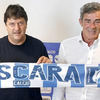 Il presidente del Pescara Daniele Sebastiani con l’allenatore biancazzurro Gaetano Auteri