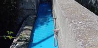 L'acqua blu nel dupuratore comunale di Poggiofiorito