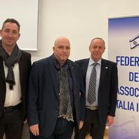 Luigi Di Corcia e Donato Fioriti con Giuseppe Crimaldi, presidente nazionale della Federazione Italia Israele