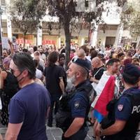 Manifestazione no green pass a Pescara (foto d'archivio)