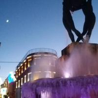 La fontana luminosa ghiacciata (foto d'archivio)