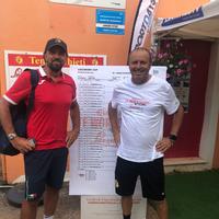 Diego Nargiso, ex giocatore di Coppa Davis, e il presidente del Ct Chieti Ennio Marianetti