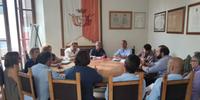 Uno degli incontri tra il sindaco e la nuova società Ssd Città di Teramo