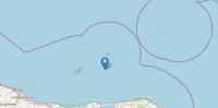 L'epicentro del terremoto individuato a 5 km dalle Isole Tremiti e a 32 dalla costa pugliese (foto Ingv)