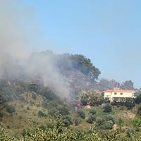 L'incendio alla periferia di Chieti (foto Andrea Milazzo)